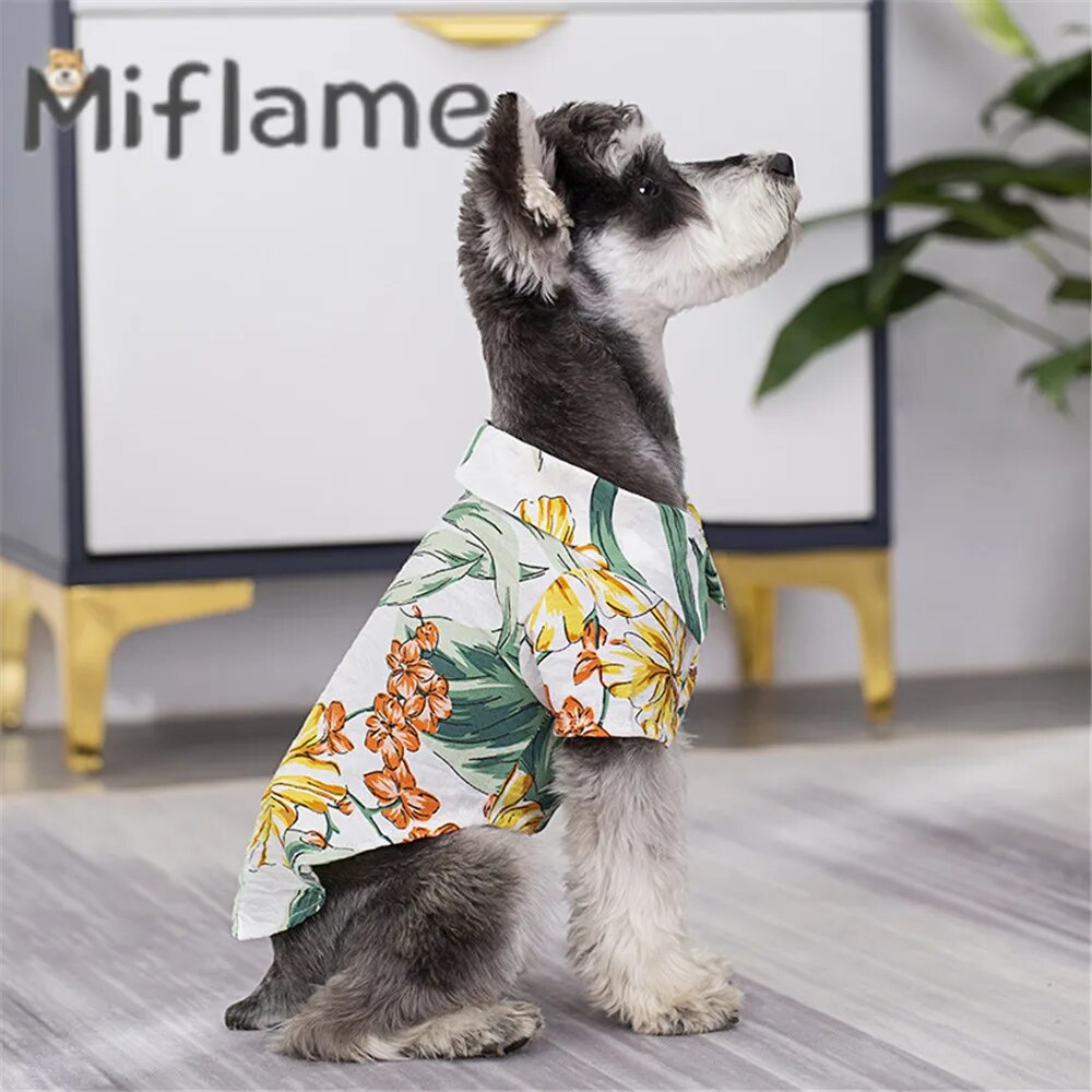 Cotton Hawaii Beach Casual Shirt For Dog And Owner