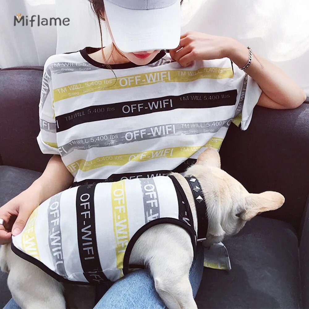 Cotton T-shirt Dog And Owner Matching Outfits
