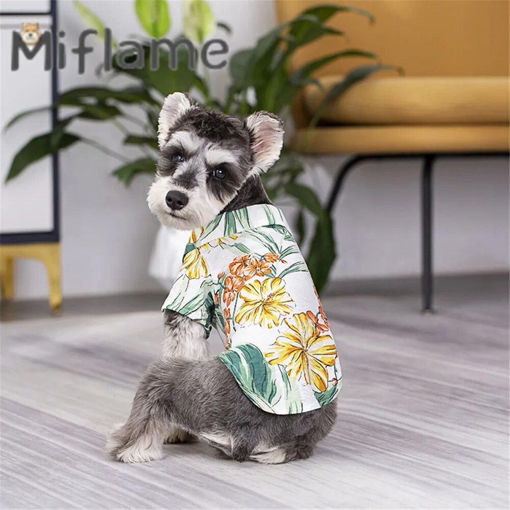 Cotton Hawaii Beach Casual Shirt For Dog And Owner