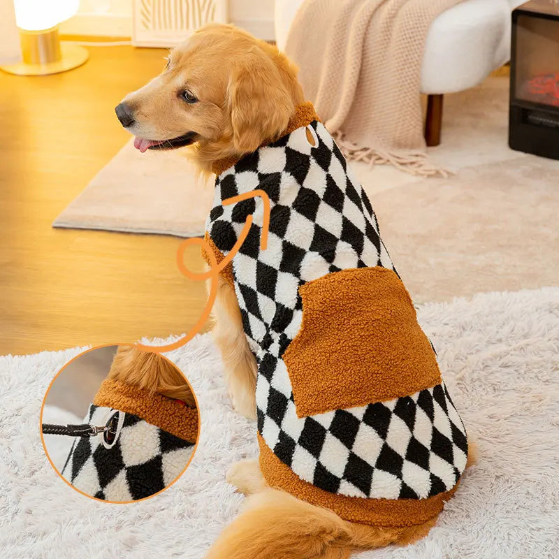 Checkered Fleece Dog Vest