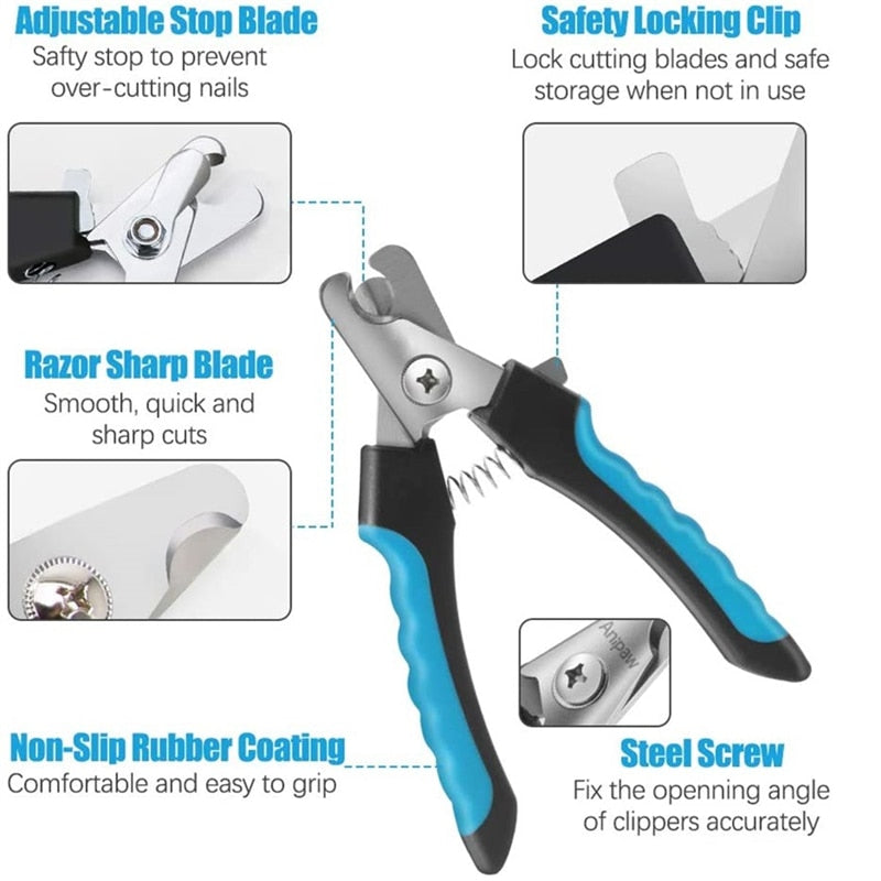 Stainless Steel Scissors Nail Clipper with Safety Guard - My Pets Today