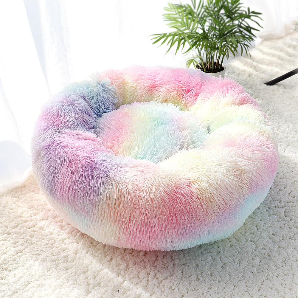 Fleece Round Dog Kennel House Long Plush - My Pets Today