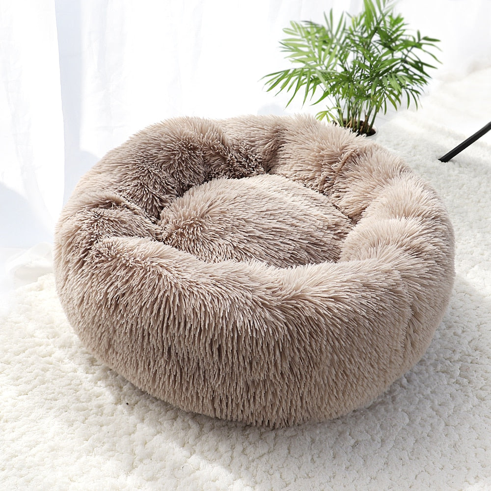 Fleece Round Dog Kennel House Long Plush - My Pets Today